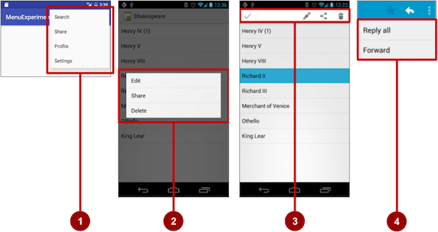 Menus Xamarin Android Guide Peruzal